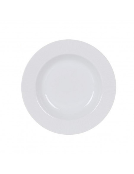 Set de 3 platos hondos de 22 cm de diámetro y 3,5 cm de alto de color blanco.  Recipiente para servir comida, especial potajes y