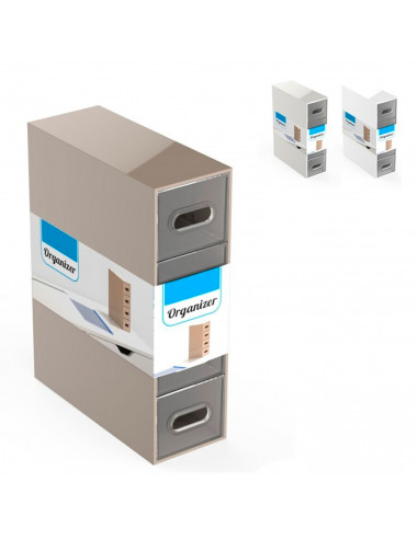 Tradineur - Mini cajonera de plástico con 4 cajones transparentes, organizador de cosméticos, maquillaje, accesorios de costura,