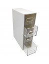 Tradineur - Mini cajonera de plástico con 4 cajones transparentes, organizador de cosméticos, maquillaje, accesorios de costura,