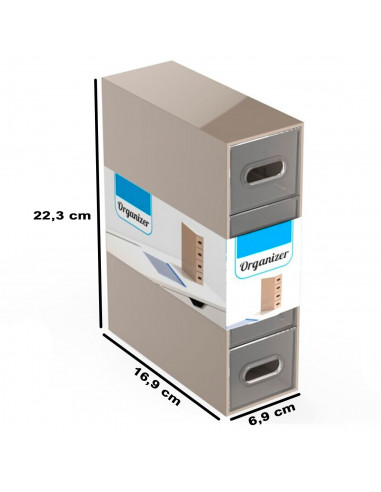 Tradineur - Mini cajonera de plástico con 4 cajones transparentes, organizador de cosméticos, maquillaje, accesorios de costura,