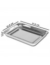 Tradineur - Bandeja de horno de acero inoxidable, fuente rectangular para asar, rustidera de cocina, cocinar y servir, 31,5 x 21