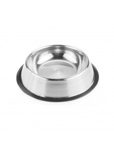 Comedero bebedero para mascotas, perros, gatos, etc. de acero inoxidable, capacidad 0,45 litros, diámetro 21,5 cm