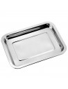 Tradineur - Bandeja para horno de acero inoxidable, fuente rectangular para asar, rustidera de cocina, cocinar y servir, 35,4 x