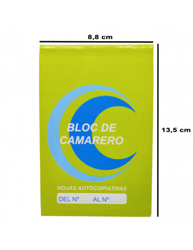 Tradineur - Talonario de comandas con hojas autocopiativas, bloc, libreta de bolsillo para camareros, bar, restaurante, hosteler