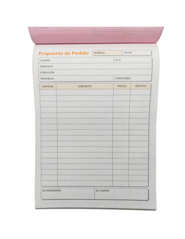 Tradineur - Talonario de pedidos con hojas autocopiativas, bloc, libreta para propuestas de pedido, presupuestos, negocios, tien