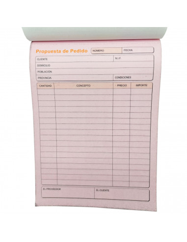 Tradineur - Talonario de pedidos con hojas autocopiativas, bloc, libreta para propuestas de pedido, presupuestos, negocios, tien