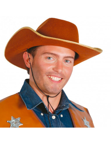 Tradineur - Sombrero vaquero para adulto, fieltro, gorro para disfraces, accesorio de carnaval, Halloween, cosplay, fiestas (Mar