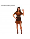 Tradineur - Disfraz de india para mujer, poliéster 100%, incluye vestido y cinturón, atuendo de carnaval, Halloween, cosplay, fi