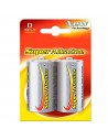 Tradineur - Pack de 2 pilas alcalinas LR20 - 1,5 V - D - Pilas de repuesto para juguetes, linternas, relojes, aparatos electróni