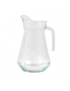 Jarra de vidrio con capacidad de 1,3 litros y de 23 x 13,5 x 10 cm. Recipiente para almacenar y servir líquidos con diseño clási