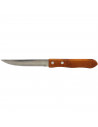 Tradineur - Cuchillo de sierra para carne, hoja de acero inoxidable de 10 cm y mango de madera, cubiertos clásicos, apto para la