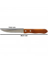 Tradineur - Cuchillo de sierra para carne, hoja de acero inoxidable de 10 cm y mango de madera, cubiertos clásicos, apto para la