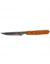 Tradineur - Cuchillo chuletero de sierra, hoja de acero inoxidable de 10 cm y mango de madera, cubiertos clásicos, apto para lav
