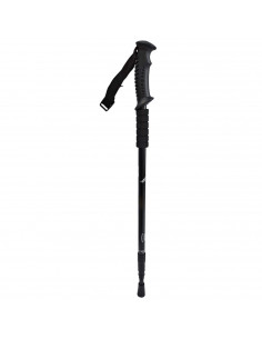 Tradineur - Bastón de trekking extensible, mango recto ergonómico, palo de senderismo telescópico, aluminio, ultraligero, antich