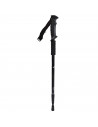Tradineur - Bastón de trekking extensible, mango recto ergonómico, palo de senderismo telescópico, aluminio, ultraligero, antich