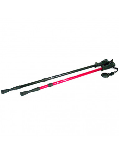 Tradineur - Bastón de trekking extensible, mango recto ergonómico, palo de senderismo telescópico, aluminio, ultraligero, antich