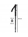 Tradineur - Bastón de trekking extensible, mango recto ergonómico, palo de senderismo telescópico, aluminio, ultraligero, antich