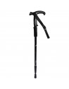 Tradineur - Bastón de trekking extensible, mango en T ergonómico, palo de senderismo telescópico, aluminio, ultraligero, anticho