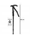 Tradineur - Bastón de trekking extensible, mango en T ergonómico, palo de senderismo telescópico, aluminio, ultraligero, anticho