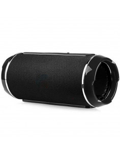 Tradineur - Altavoz portátil cilíndrico con bluetooth, banda FM, batería recargable, 3 horas duración, cable jack 3,5 mm, ranura