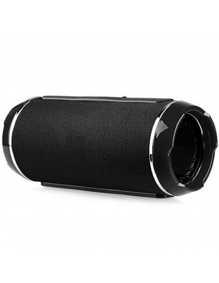 Tradineur - Altavoz portátil cilíndrico con bluetooth, banda FM, batería recargable, 3 horas duración, cable jack 3,5 mm, ranura