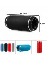 Tradineur - Altavoz portátil cilíndrico con bluetooth, banda FM, batería recargable, 3 horas duración, cable jack 3,5 mm, ranura