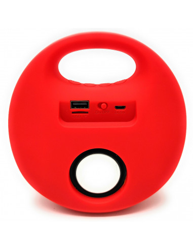 Tradineur - Altavoz portátil con asa, bluetooth, batería recargable, 3 horas duración, cable usb, ranuras usb y micro SD, Ø 13 c
