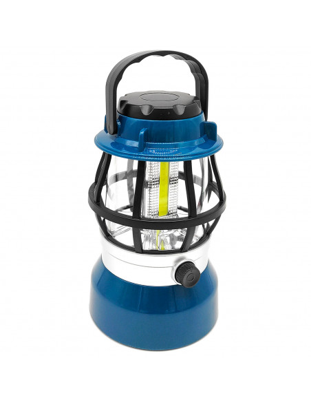 Tradineur - Farol, luz de camping regulable con asa, 200 lumen, 18 m de distancia, iluminación de exterior a pilas, portátil, ex
