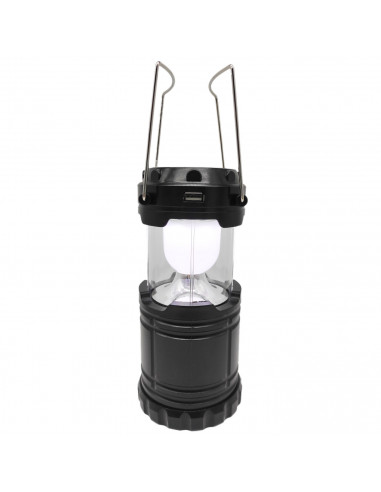 Tradineur - Farol, luz de camping recargable con asas, 8 LED, recarga solar, iluminación de exterior, portátil, excursión, acamp