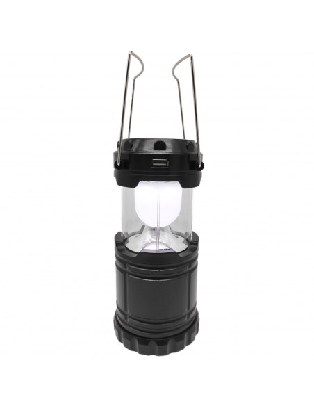Tradineur - Farol, luz de camping recargable con asas, 8 LED, recarga solar, iluminación de exterior, portátil, excursión, acamp