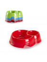Tradineur - Comedero bebedero doble para mascota, color surtido, 25 x 19,5 x 6 cm