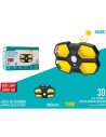 Tradineur - Foco exterior, lámpara solar de pared, recargable, 16 W, 390 lumen, sensor de movimiento, resistente al agua, incluy