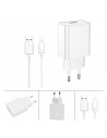 Tradineur - Cargador de móvil compatible con iOS, 2.4A, cable de 100 cm, carga rápida, enchufe de corriente, smartphone, tablet,