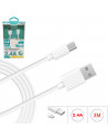 Tradineur - Cable de datos 2.4A, USB a micro-USB, 3 metros, carga rápida, transferencia de datos de móvil a pc, compatible con X