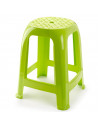 Tradineur - Taburete de plástico con asiento de 26 x 26 cm y reposapiés, banqueta multiusos, cocina, salón, baño, hogar, fabrica