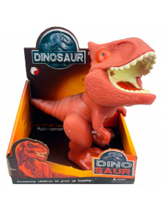 Tradineur - Dinosaurio de juguete - Modelo Carnotaurus - Fabricado en España - 15,5 x 19 x 10 cm - Color Rojo