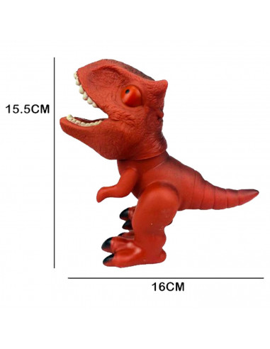 Tradineur - Dinosaurio de juguete - Modelo Carnotaurus - Fabricado en España - 15,5 x 19 x 10 cm - Color Rojo