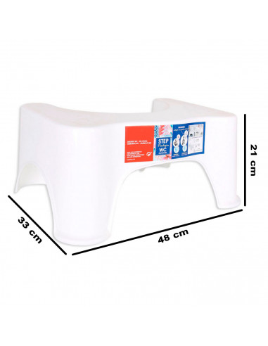 Tradineur - Taburete fisiológico para WC, polipropileno, step para inodoro, posición natural anti estreñimiento, ergonómico, ant