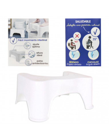 Tradineur - Taburete fisiológico para WC, polipropileno, step para inodoro, posición natural anti estreñimiento, ergonómico, ant