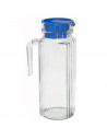 Tradineur - Jarra frigo de cristal, almacenar y servir agua, zumo, refrescos, nevera, frigorífico - 23,5 x 12 x 7,5 cm - 1 litro