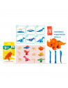 Tradineur - Dinosaurio de juguete de arcilla con esqueleto - Manualidades y artes plásticas - Fabricado en España - Modelo Surti