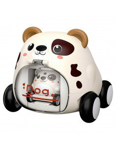 Tradineur - Coche catapulta con otro coche dentro - Fabricado en españa - Diseño de animales surtido