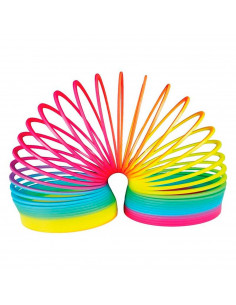 Tradineur - Muelle Arcoiris espiral - Fabricado en Plástico - Perfecto para que los niños jueguen en interiores o exteriores - M
