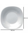 Tradineur - Plato hondo de cerámica modelo "Parma", resistente, vajilla de cocina, apto para lavavajillas y microondas (Blanco,