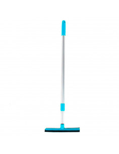 Tradineur - Limpiacristales extensible con palo telescópico de aluminio, escobilla de goma y almohadilla de espuma, limpieza de