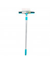 Tradineur - Limpiacristales extensible con palo telescópico de aluminio, escobilla de goma y almohadilla de espuma, limpieza de