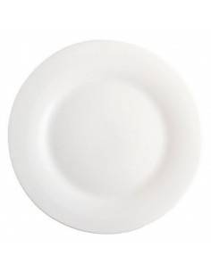 Tradineur - Plato llano redondo "Elba" de vidrio opal, extra resistente, vajilla de cocina, apto para lavavajillas y microondas