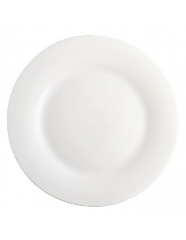 Tradineur - Plato llano redondo "Elba" de vidrio opal, extra resistente, vajilla de cocina, apto para lavavajillas y microondas