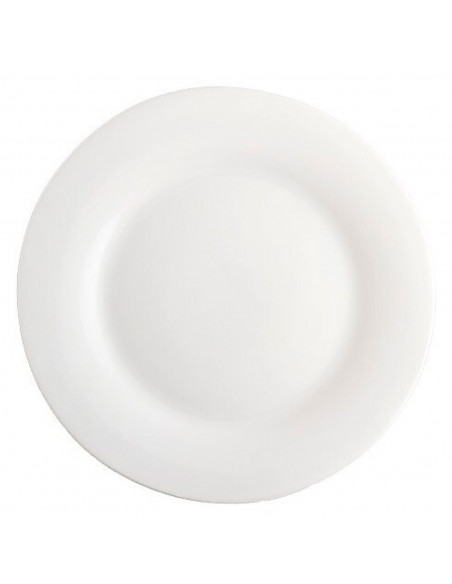 Tradineur - Plato llano redondo "Elba" de vidrio opal, extra resistente, vajilla de cocina, apto para lavavajillas y microondas