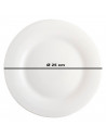 Tradineur - Plato llano redondo "Elba" de vidrio opal, extra resistente, vajilla de cocina, apto para lavavajillas y microondas